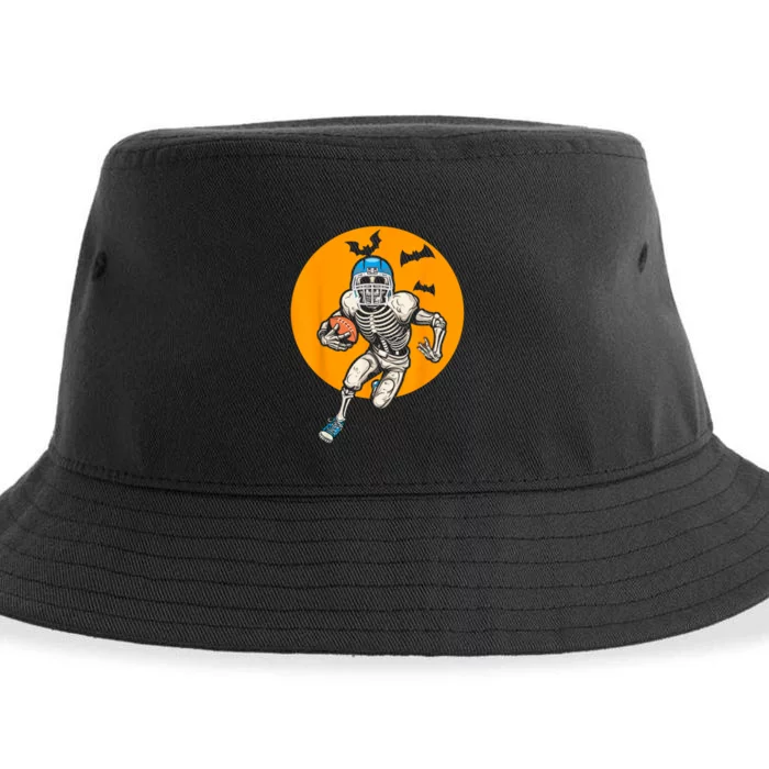 American Football Skeleton Halloween Football Fan Sustainable Bucket Hat