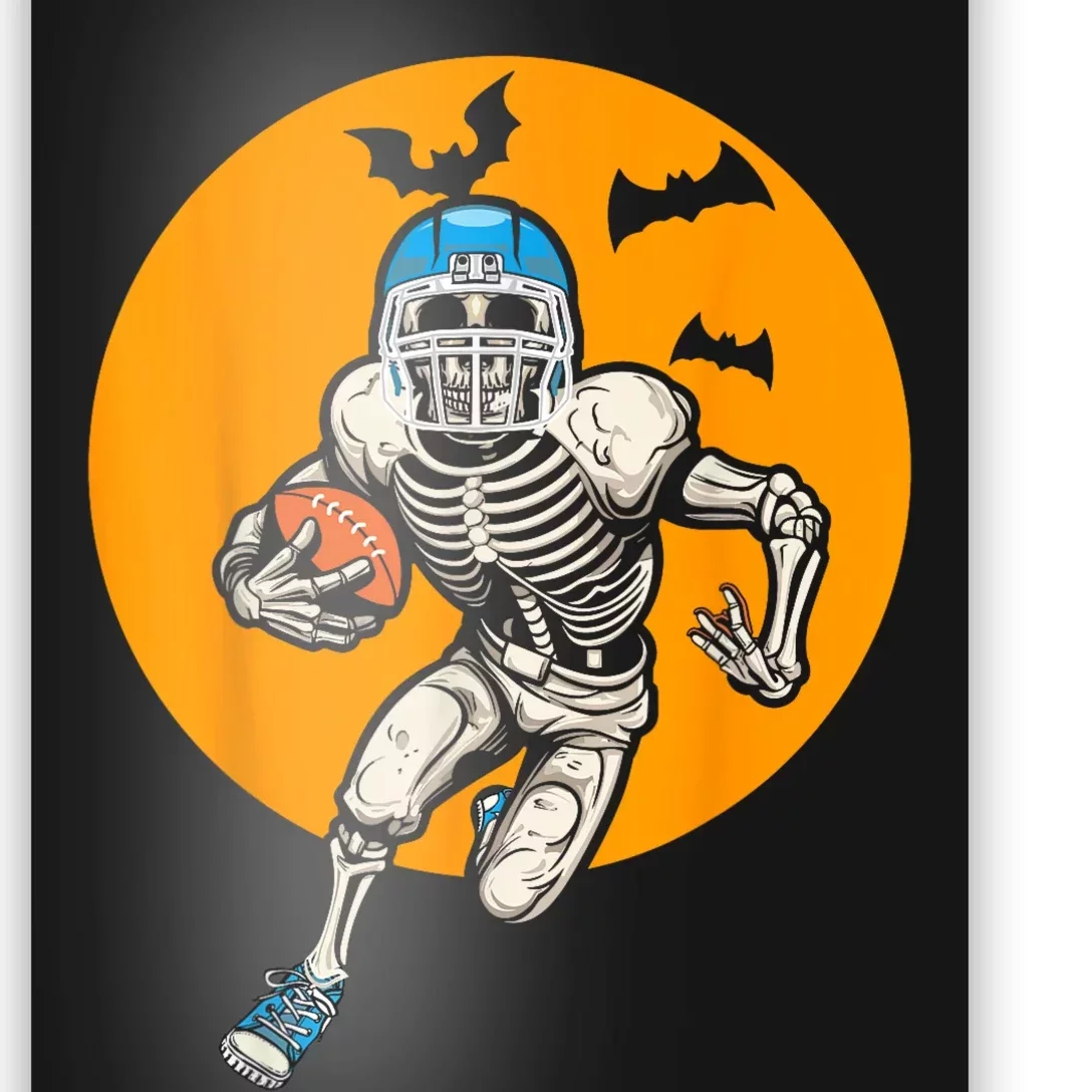 American Football Skeleton Halloween Football Fan Poster