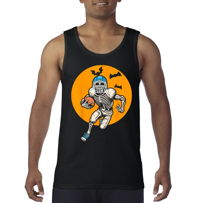 American Football Skeleton Halloween Football Fan Tank Top