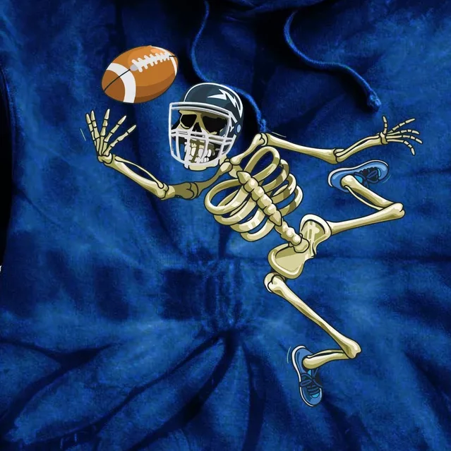 American Football Skeleton Halloween Boy Football Fan Tie Dye Hoodie