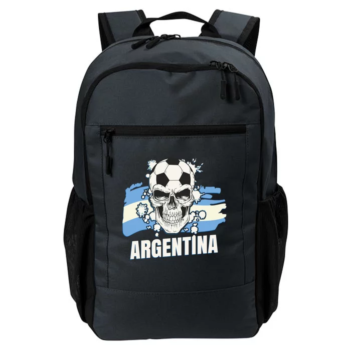 Argentina Flag Skull Soccer Player Argentine Cool Gift Daily Commute Backpack