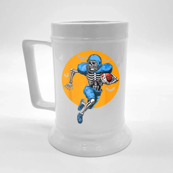 American Football Skeleton Halloween Football Fan Front & Back Beer Stein