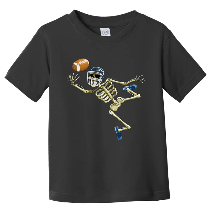 American Football Skeleton Halloween Men Football Fan Toddler T-Shirt