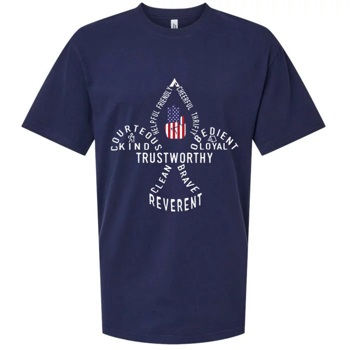 America Flag Scouting Law Sueded Cloud Jersey T-Shirt