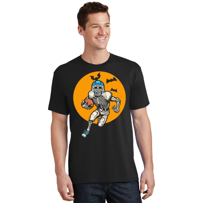 American Football Skeleton Halloween Football Fan T-Shirt