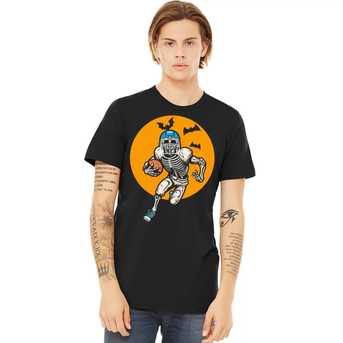 American Football Skeleton Halloween Football Fan Premium T-Shirt