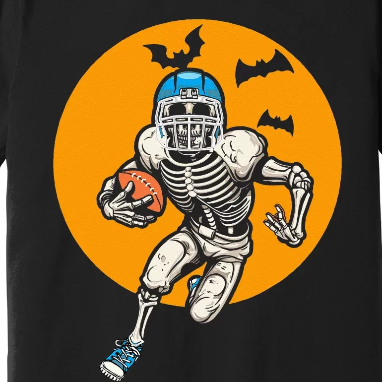 American Football Skeleton Halloween Football Fan Premium T-Shirt