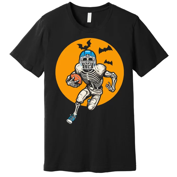 American Football Skeleton Halloween Football Fan Premium T-Shirt