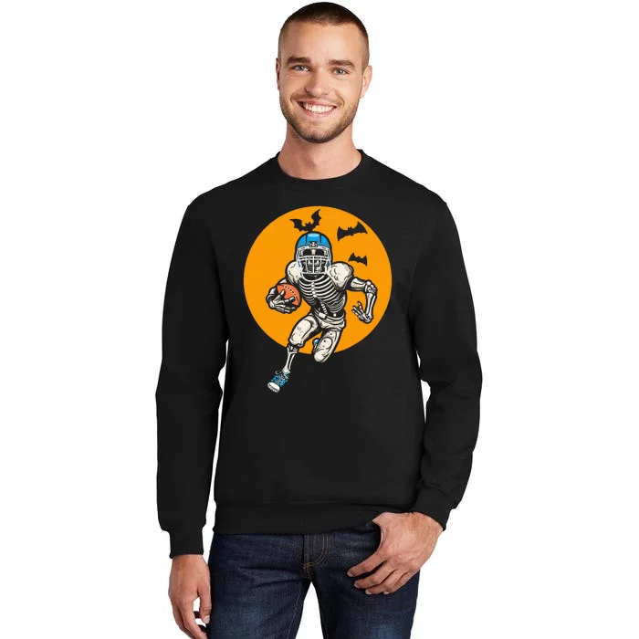 American Football Skeleton Halloween Football Fan Tall Sweatshirt