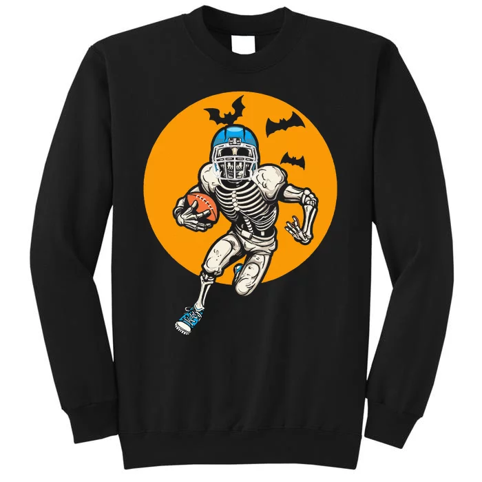 American Football Skeleton Halloween Football Fan Tall Sweatshirt