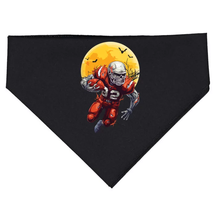 American Football Skeleton Halloween Football Fan USA-Made Doggie Bandana