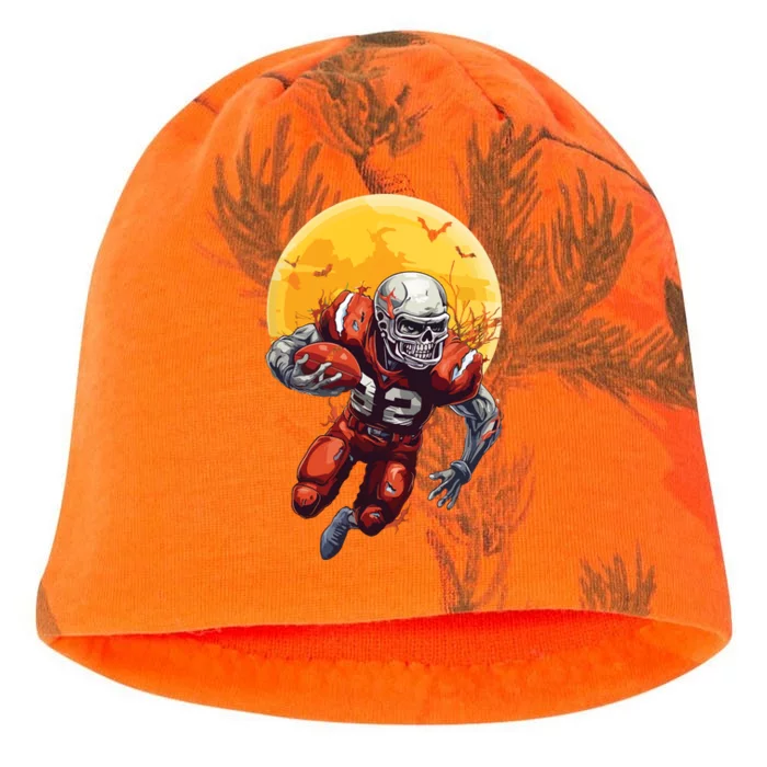 American Football Skeleton Halloween Football Fan Kati - Camo Knit Beanie