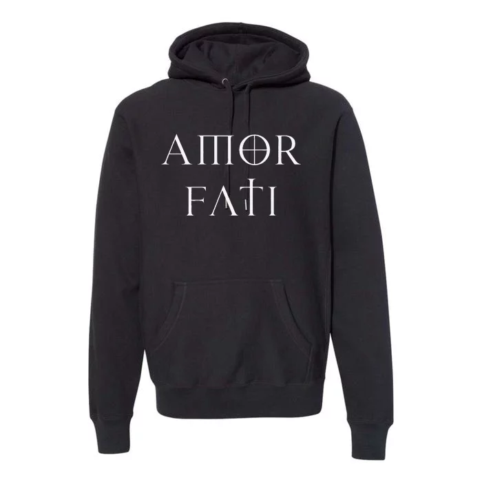 Amor Fati Stoic Inspirational Latin Quote Love your Fate Premium Hoodie