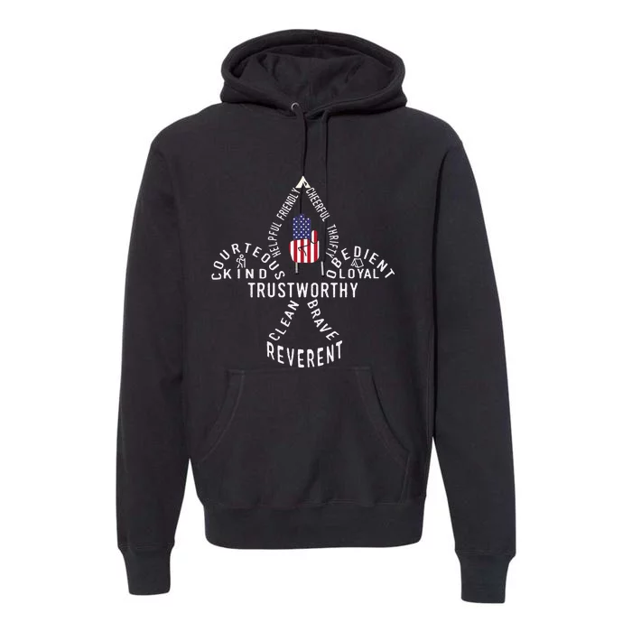 America Flag Scouting law Premium Hoodie