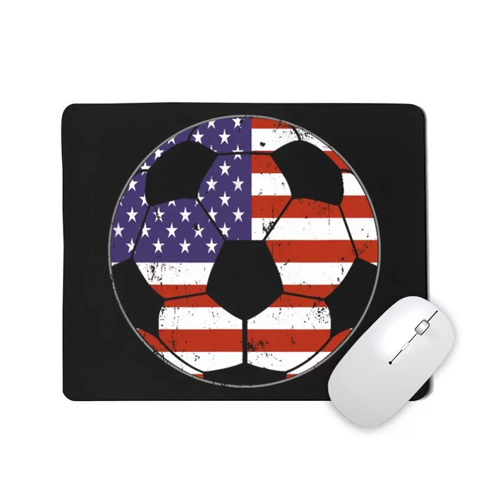 American Flag Soccer Ball Mousepad