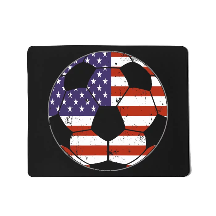 American Flag Soccer Ball Mousepad