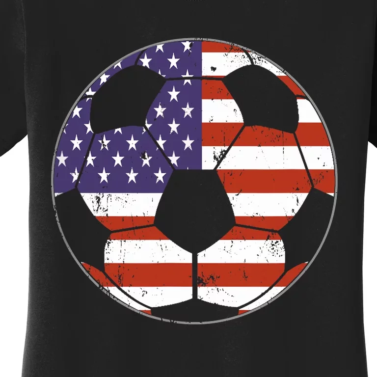 American Flag Soccer Ball Women's T-Shirt