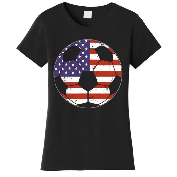 American Flag Soccer Ball Women's T-Shirt