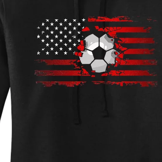 American Flag Soccer Apparel Soccer Women's Pullover Hoodie