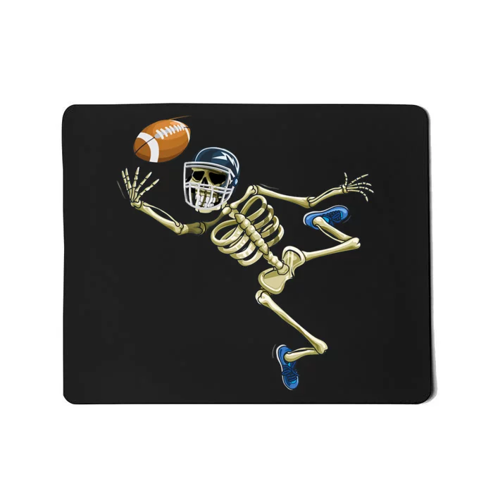 American Football Skeleton Halloween Men Football Fan Mousepad