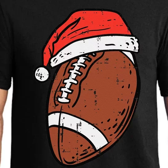 American Football Santa Hat Sports Christmas Xmas Funny Pajama Set