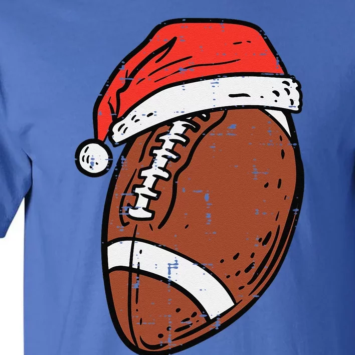 American Football Santa Hat Sports Christmas Xmas Funny Tall T-Shirt