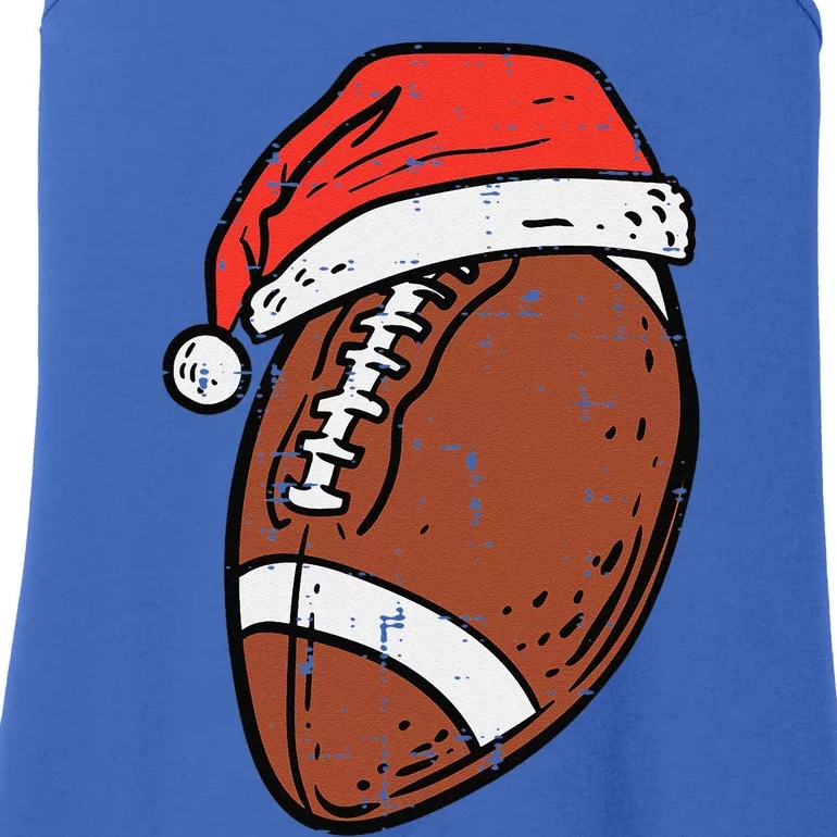 American Football Santa Hat Sports Christmas Xmas Funny Ladies Essential Tank