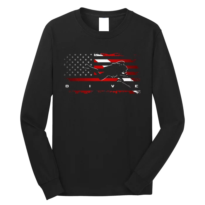 American Flag Scuba Diving Apparel Scuba Diving Long Sleeve Shirt