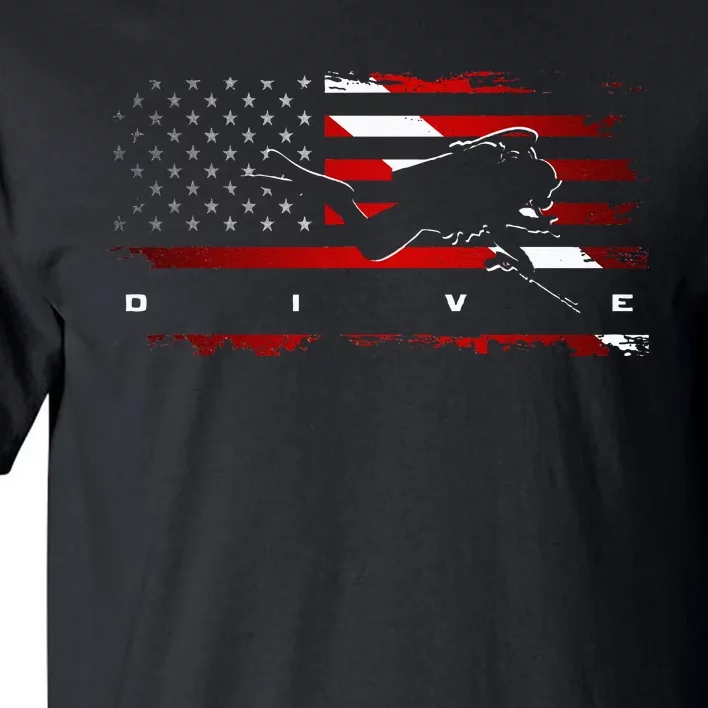 American Flag Scuba Diving Apparel Scuba Diving Tall T-Shirt