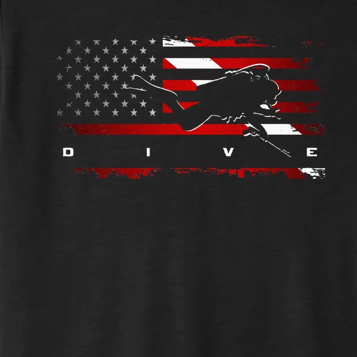 American Flag Scuba Diving Apparel Scuba Diving ChromaSoft Performance T-Shirt