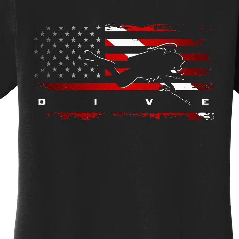 American Flag Scuba Diving Apparel Scuba Diving Women's T-Shirt