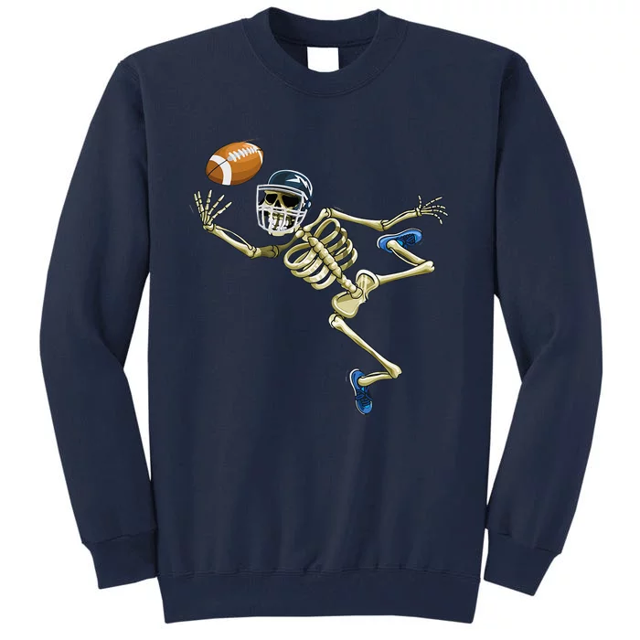 American Football Skeleton Halloween Men Football Fan Tall Sweatshirt