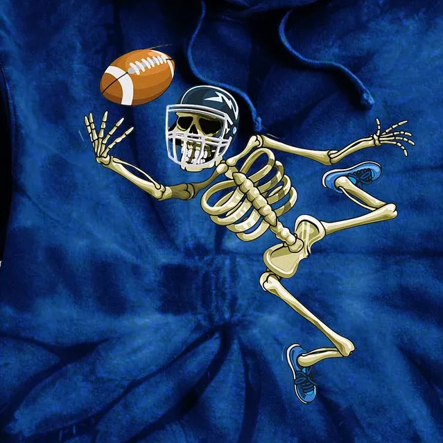 American Football Skeleton Halloween Men Football Fan Tie Dye Hoodie