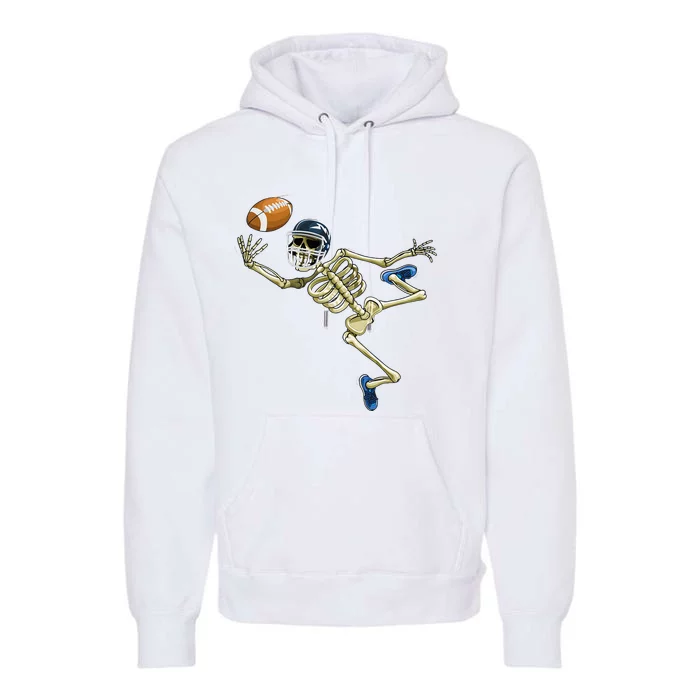 American Football Skeleton Halloween Men Football Fan Premium Hoodie