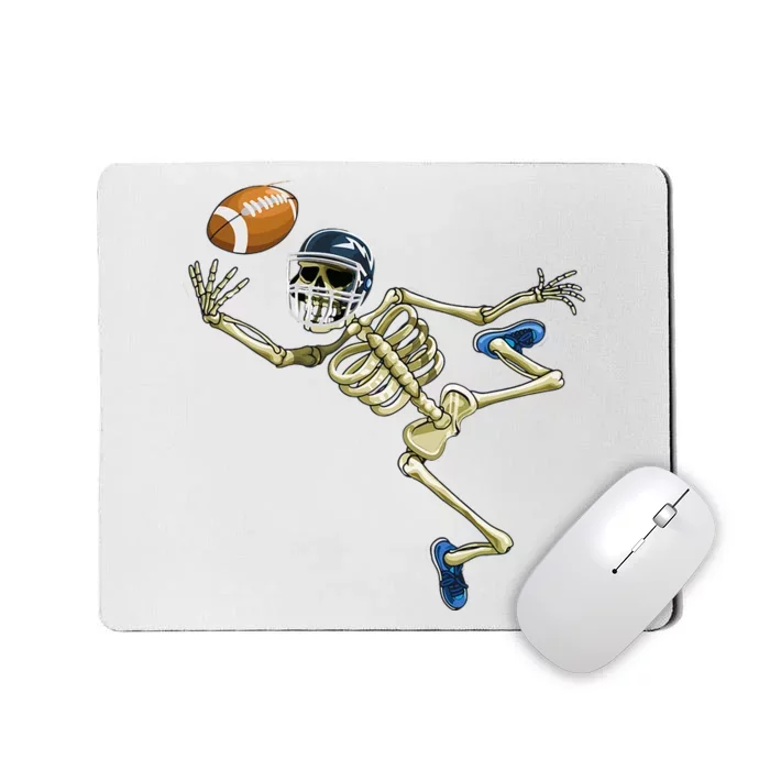 American Football Skeleton Halloween Men Football Fan Mousepad