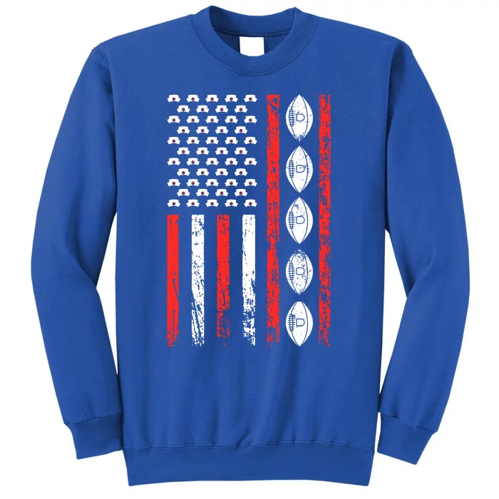 American Football Sports Flag National Nurses Day Gift Tall Sweatshirt