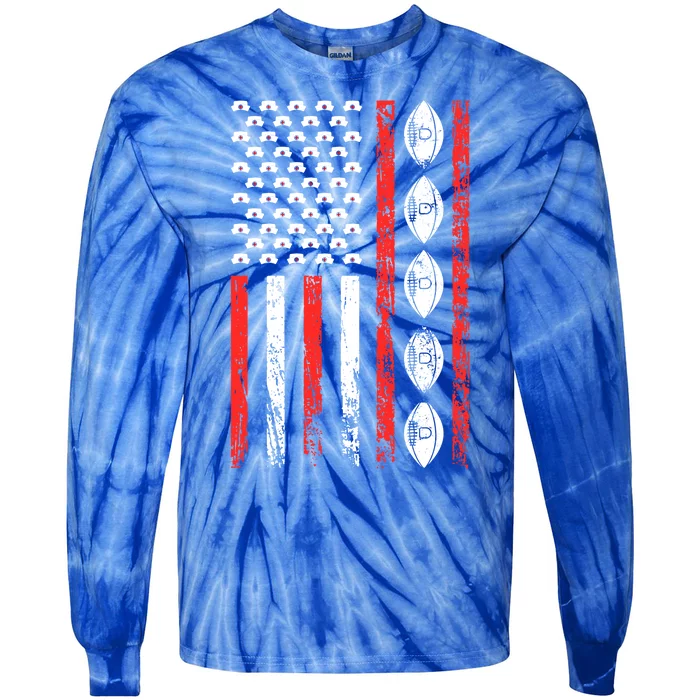 American Football Sports Flag National Nurses Day Gift Tie-Dye Long Sleeve Shirt