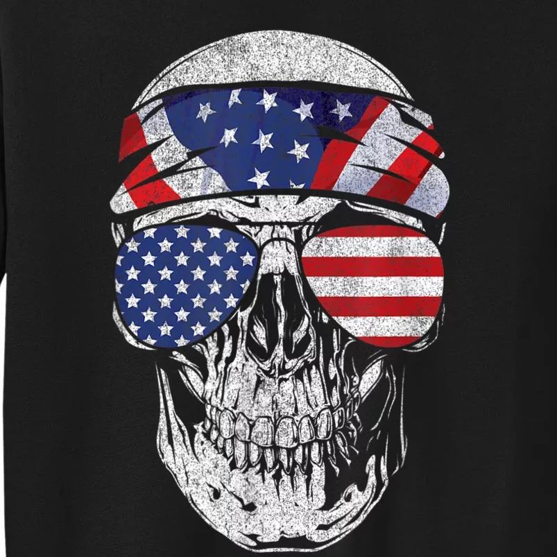 American Flag Skull July 4th Sweatshirt