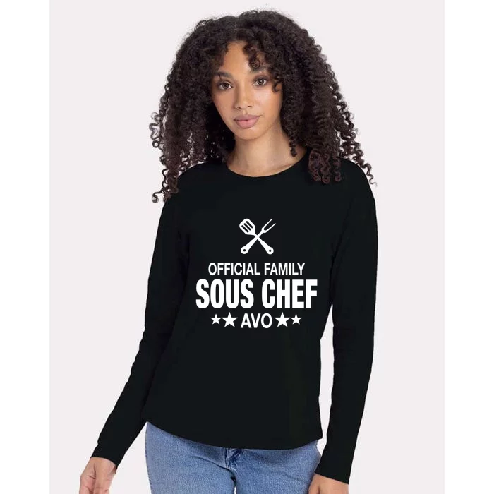 Avo Family Sous Chef Funny Cooking Avo Cute Gift Womens Cotton Relaxed Long Sleeve T-Shirt