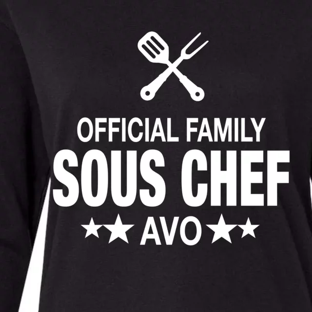 Avo Family Sous Chef Funny Cooking Avo Cute Gift Womens Cotton Relaxed Long Sleeve T-Shirt