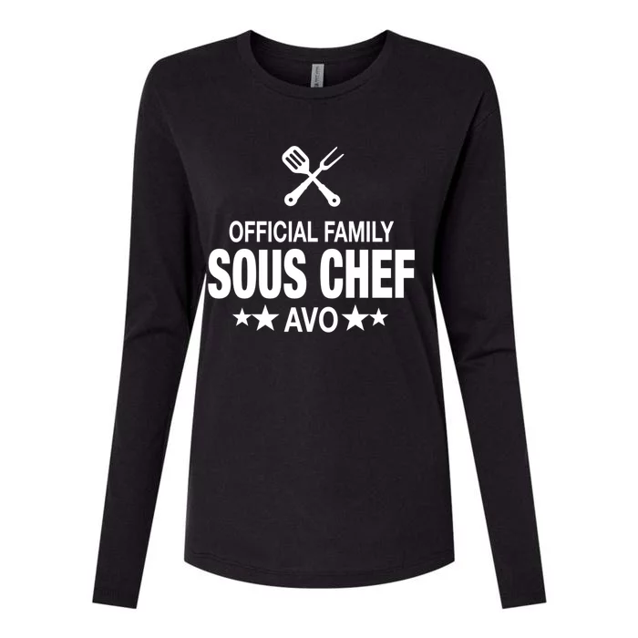 Avo Family Sous Chef Funny Cooking Avo Cute Gift Womens Cotton Relaxed Long Sleeve T-Shirt