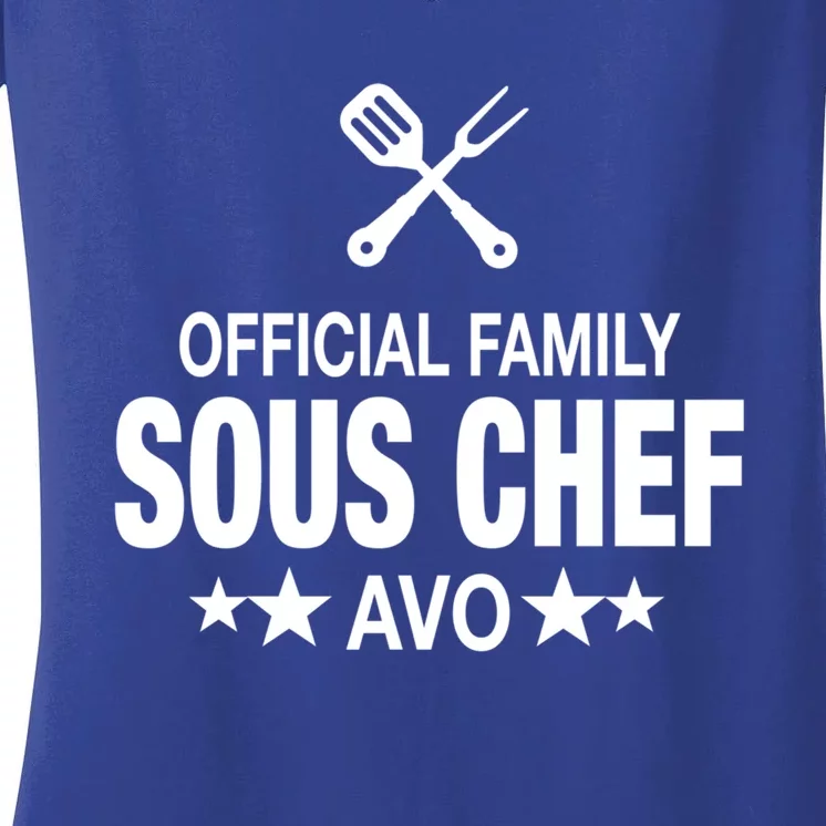 Avo Family Sous Chef Funny Cooking Avo Cute Gift Women's V-Neck T-Shirt