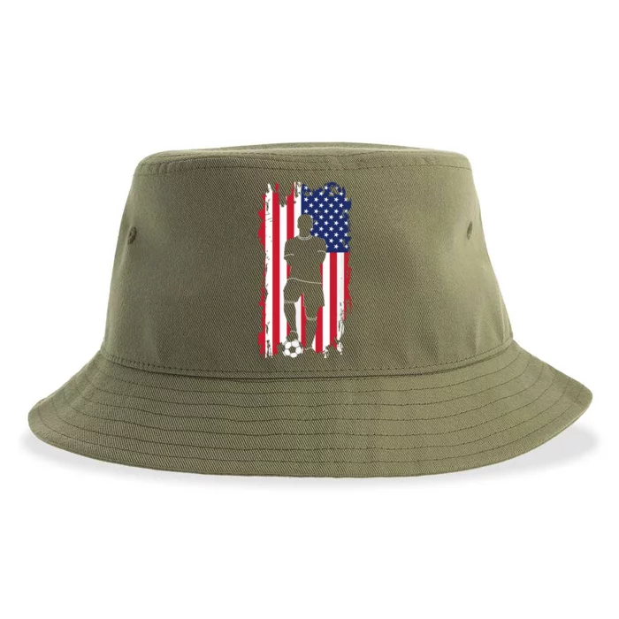 American Flag Soccer Apparel Soccer Sustainable Bucket Hat