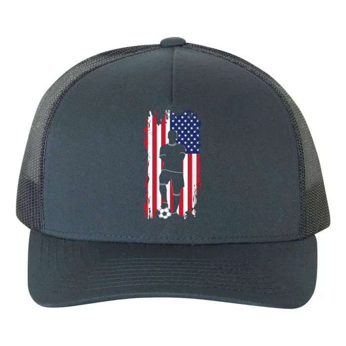 American Flag Soccer Apparel Soccer Yupoong Adult 5-Panel Trucker Hat