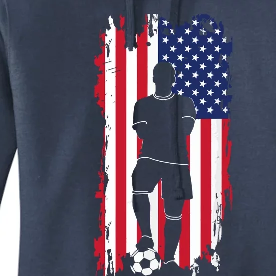 American Flag Soccer Apparel Soccer Women's Pullover Hoodie