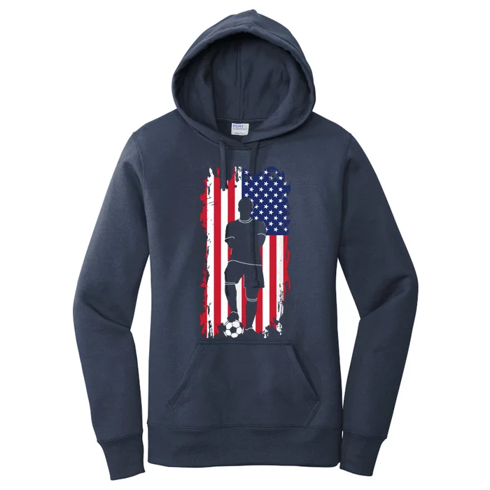 American Flag Soccer Apparel Soccer Women's Pullover Hoodie