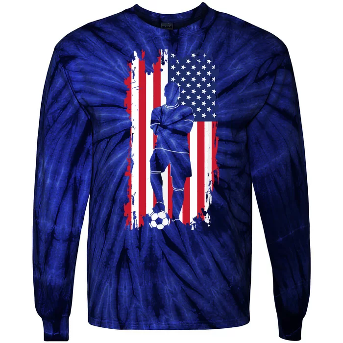 American Flag Soccer Apparel Soccer Tie-Dye Long Sleeve Shirt