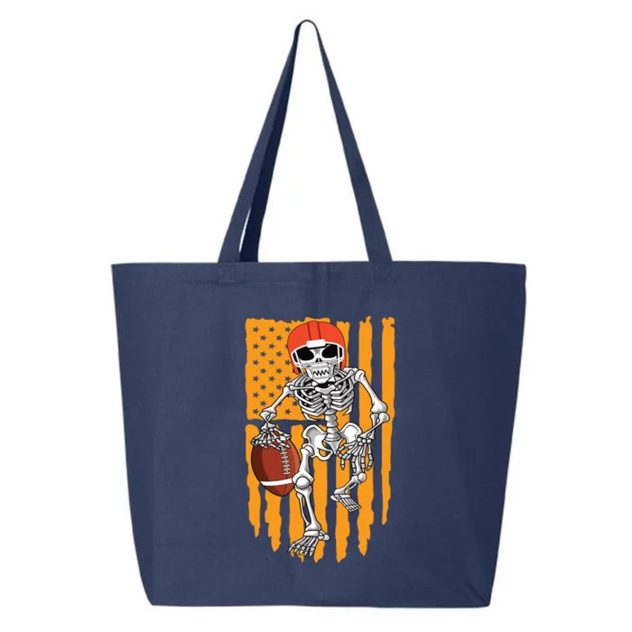 American Football Skeleton Halloween Boy Football Fan 25L Jumbo Tote