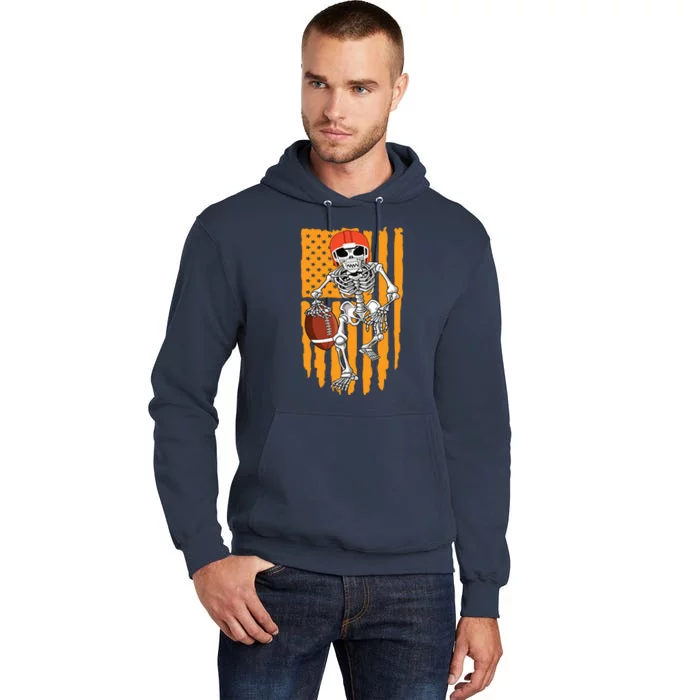 American Football Skeleton Halloween Boy Football Fan Tall Hoodie