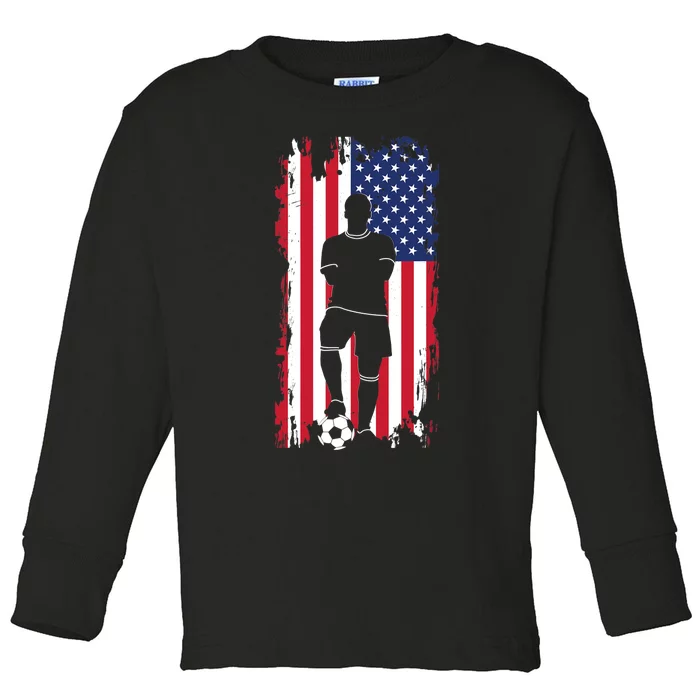 American Flag Soccer Apparel Soccer Toddler Long Sleeve Shirt